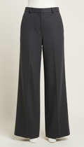 Deep charcoal wide-leg trousers
