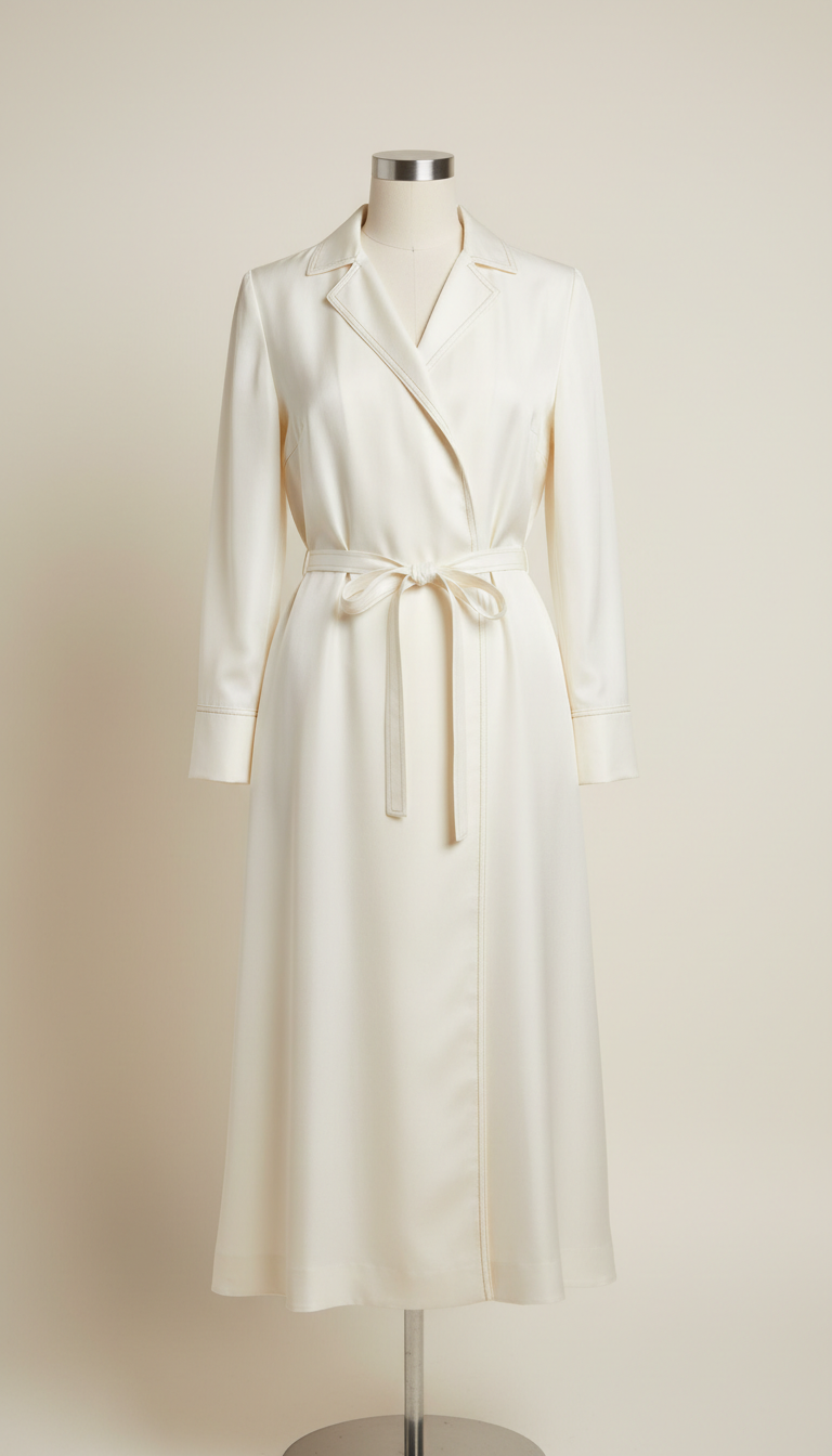 Ivory silk tailored dress
